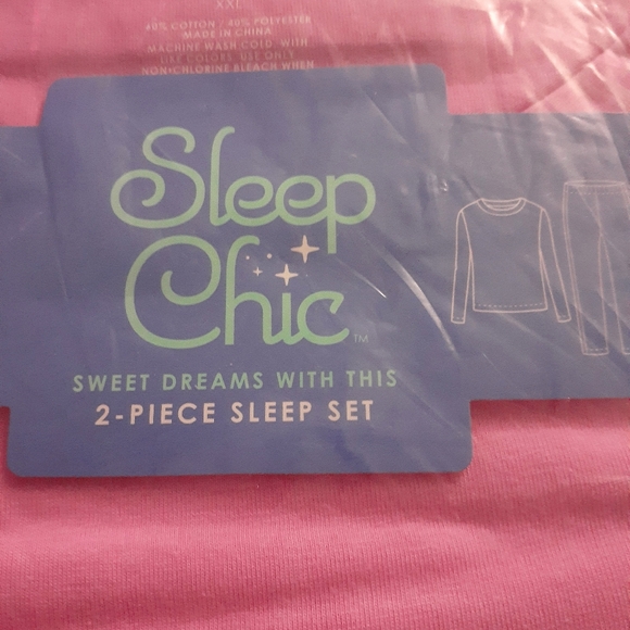 Womens plus sz XXL 2pc Holiday Let's stick together pink gray pj set - Picture 3 of 5